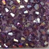 3mm Amethyst Purple AB colour, Grade AAA Bicone Beads