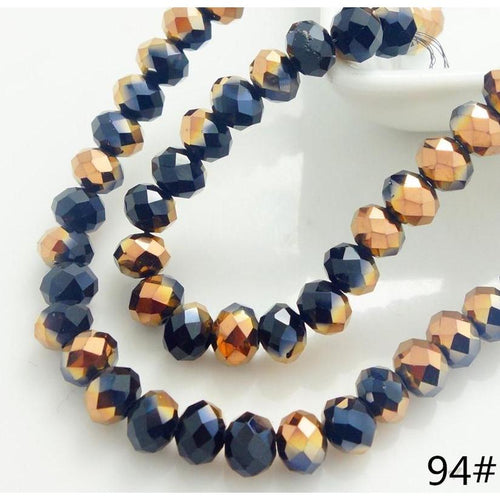 4mm Gold and Black Half plated Rondelle Beads