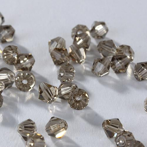 2mm Transparent Grey, Grade AAA, Bicones Beads