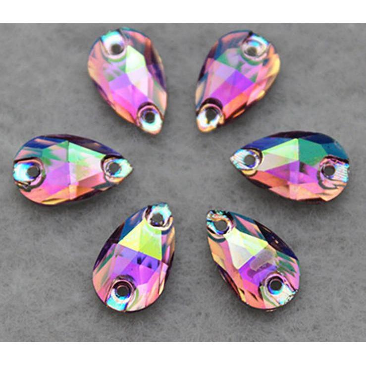 7*12mm Light Purple AB Teardrop Resin Sew on Gem