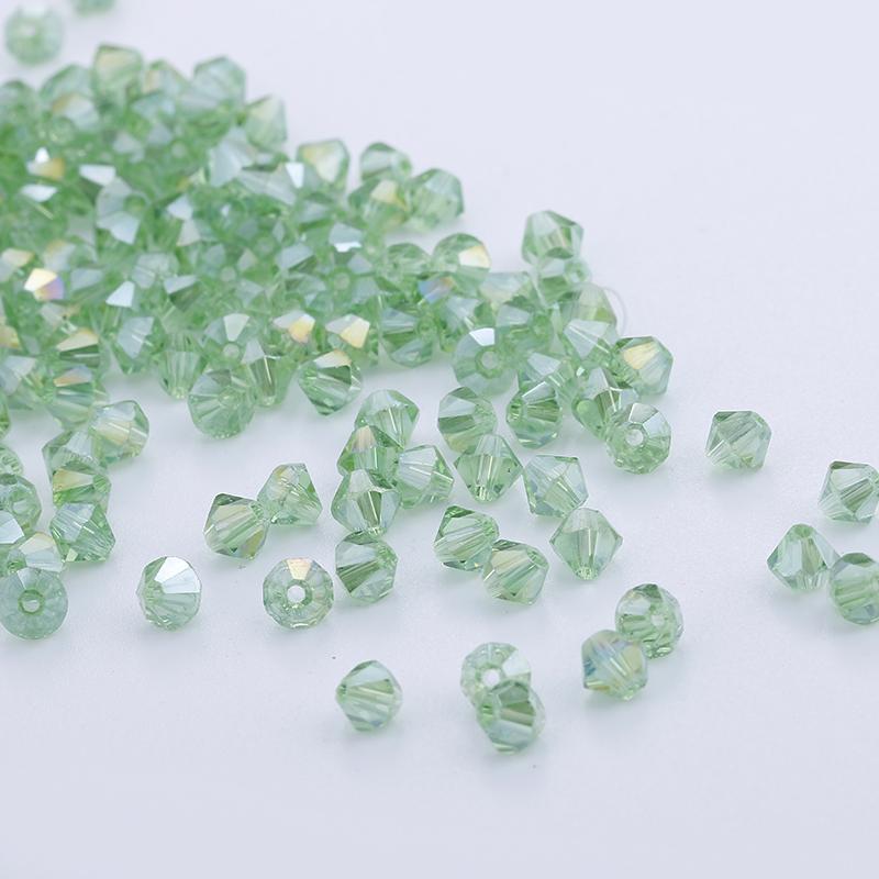 2mm & 4mm Green & Light Green colour, Grade AAA Bicone Beads