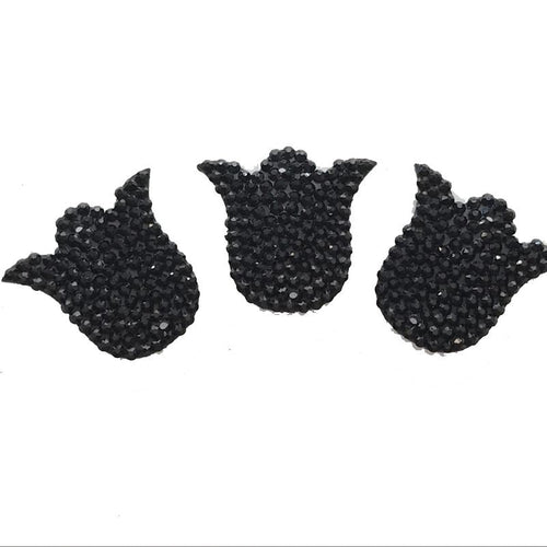 25*28mm Tulip Shaped Black Resin Gem Sew on