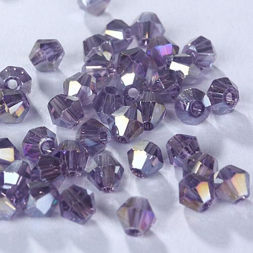 2mm Purple AB, Grade AAA, Bicones Beads