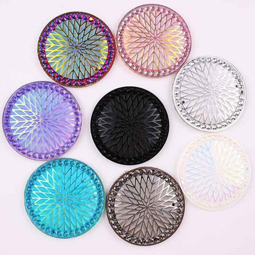 35mm Round StarBlanket Native Pattern AB Resin Gem, Sew on