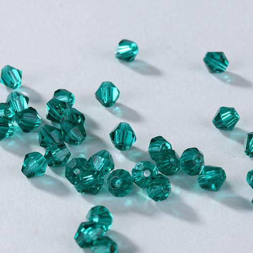 2mm & 3mm Peacock Green (TEAL), Grade AAA, Bicones Beads