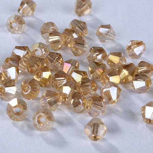 2mm Gold Topaz AB, Grade AAA, Bicones Beads