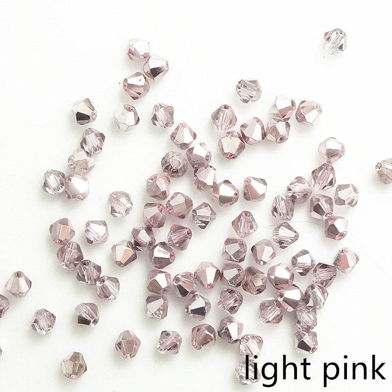 3mm Light Pink Metallic Half Plated Bicones