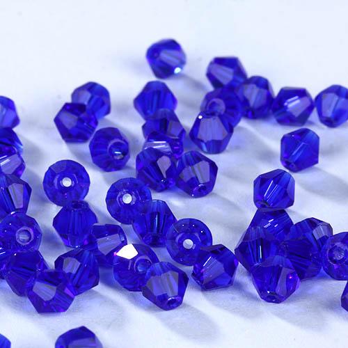 2mm Cobalt Blue, Grade AAA Bicone Beads
