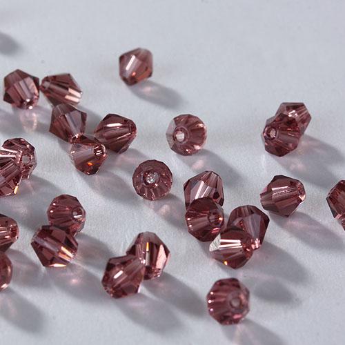 2mm & 3mm Burgundy Transparent, Grade AAA Bicone Beads