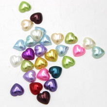 12mm Heart Pearl Glue On Resin Gem