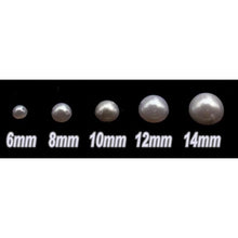 6mm-12mm Sew on White Pearl Resin Gem