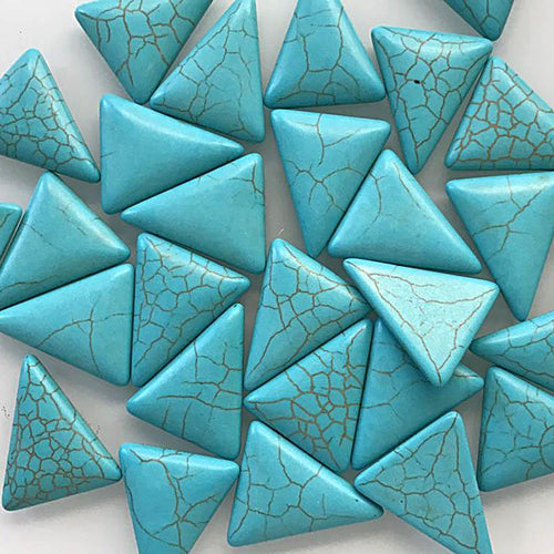 24*28mm Semi-Precious Turquoise Stone, Triangle Shape  Stone Gem