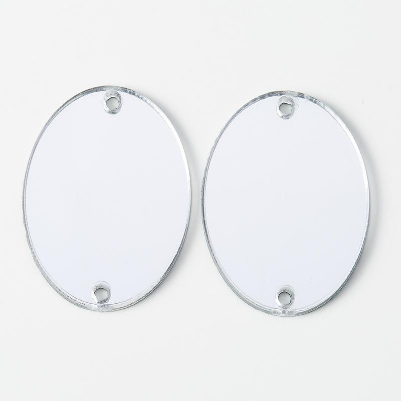 13*18mm Mirror Slabs, Sew On Mirror Acrylic Gems in Gold & Silver