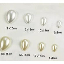 Teardrop Pearl Gems- White and Ivory Resin Gem