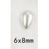 Teardrop Pearl Gems- White and Ivory Resin Gem