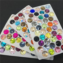 10mm  Rivoli Glass Gem, Sew On (Multiple colours)