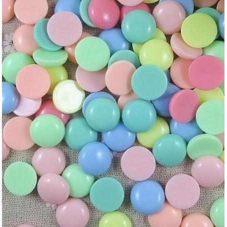 16mm Easter Colour Circle Flat Back Resin Gem