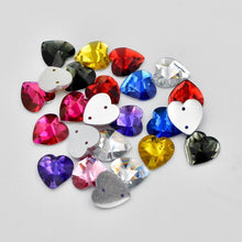 12mm Heart Resin, Sew on, Resin Gem