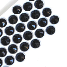 Black Rivoli Glass Gem, Sew On: 8mm, 10mm, & 12mm