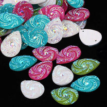 18*25mm Whirlwind Resin Teardrop Gem Sew on Flatback