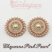 Cheyenne Pink Pearl Posts Beadwork Earrings