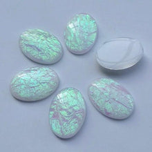 18*25mm Oval Opal Effect Glue on Resin Gem