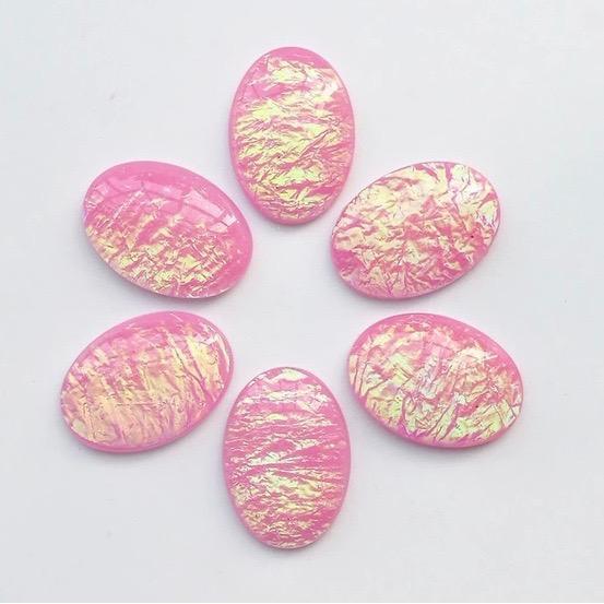 18*25mm Oval Opal Effect Glue on Resin Gem