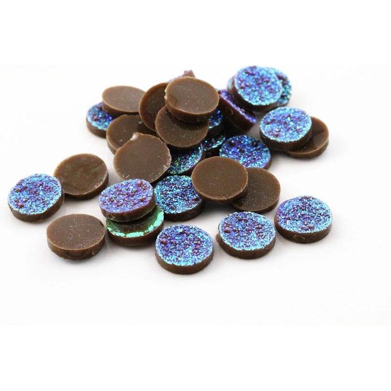 12mm Druzy Faux with Ore Style Flat Back Resin, Glue on Gem