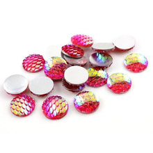 12mm Mix Colours of Mermaid Round Resin Gem