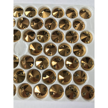 Metallic Silver/Jet Hematite and Gold Metallic,  Glass Gem Sew on Rivoli, 8mm, 10mm, & 12mm
