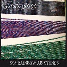 Ss6 Rainbow AB Stones on Plastic Rhinestone Banding