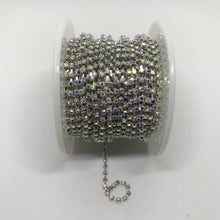 Ss6- Ss8-Ss10 AB Crystal Metal Rhinestone Chain Gold/Silver