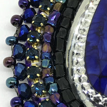 "The Midnight Sky" Teardrops with  Navy Iris Rondelle Beads Beadwork