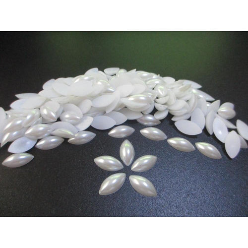 7*14mm Pearl Navette Glue on Resin Gem