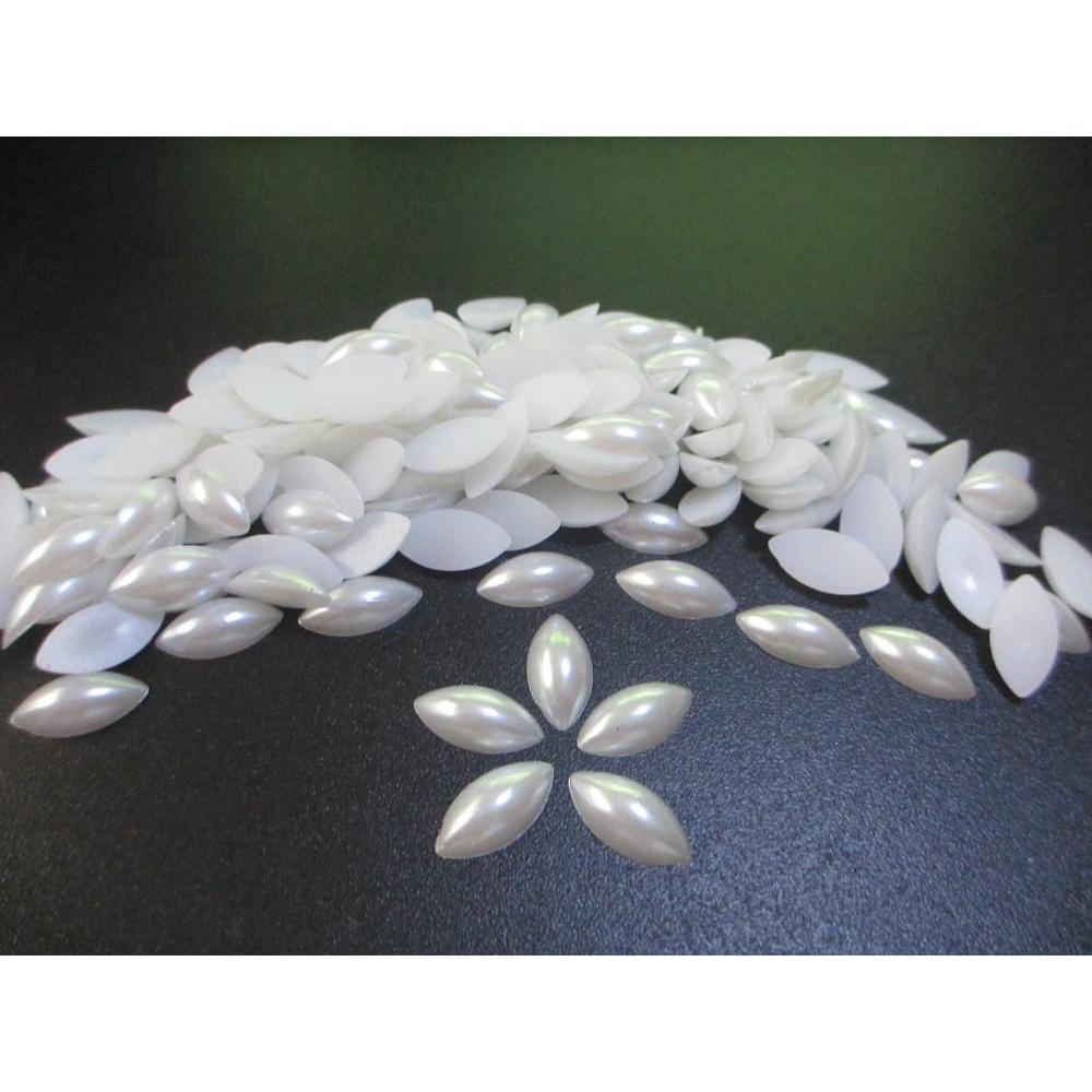 7*14mm Pearl Navette Glue on Resin Gem