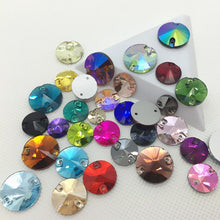 10mm  Rivoli Glass Gem, Sew On (Multiple colours)