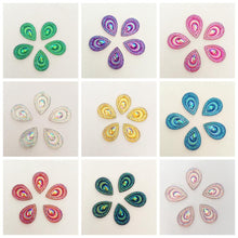 17*25mm  AB Teardrop with Peacock Pattern, Sew on, Resin Gem