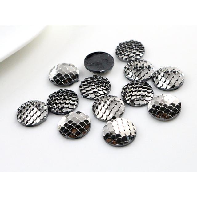 12mm Mix Colours of Mermaid Round Resin Gem