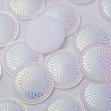 35mm Round StarBlanket Native Pattern AB Resin Gem, Sew on