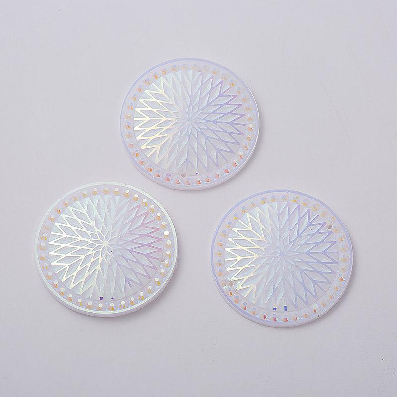 35mm Round StarBlanket Native Pattern AB Resin Gem, Sew on