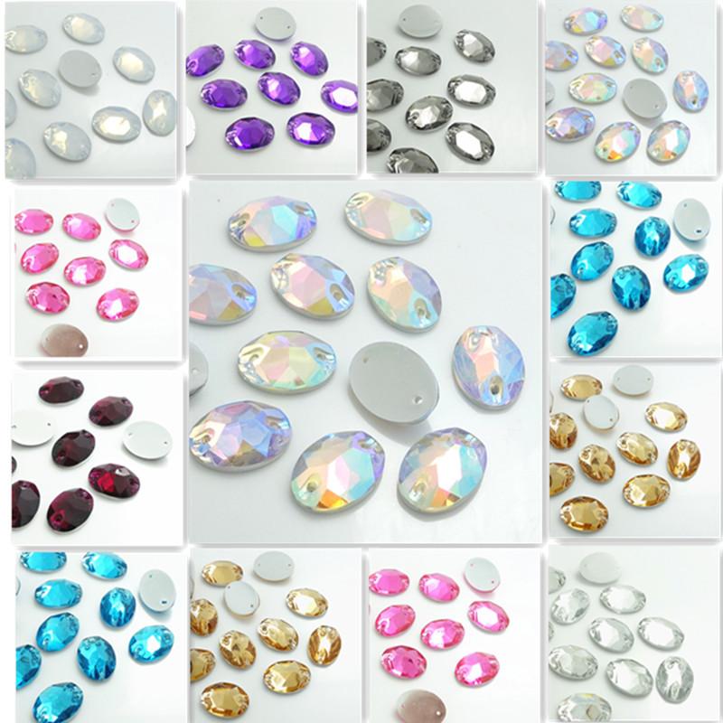 13*18mm Oval Resin Acrylic Gems Sew On