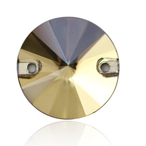 Champagne Rivoli Glass Gem,  8mm & 10mm