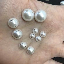 6mm-12mm Sew on White Pearl Resin Gem