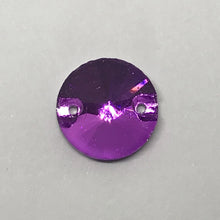 14mm Rose Pink, Dark Purple and Light Purple Rivoli Glass Gem, Sew on