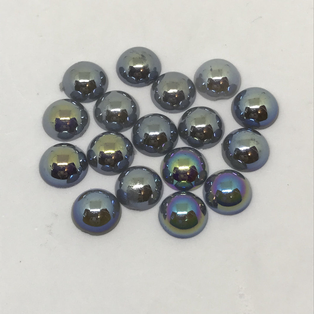 10mm Grey AB Pearl Resin Glue on Gem