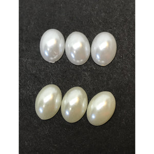 10*14mm, 10*8mm Mini Oval Pearl Resin Gem in White and Ivory