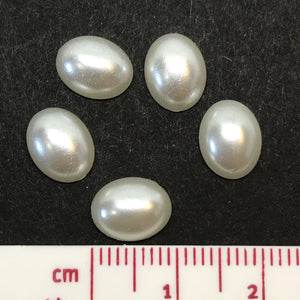 10*14mm, 10*8mm Mini Oval Pearl Resin Gem in White and Ivory