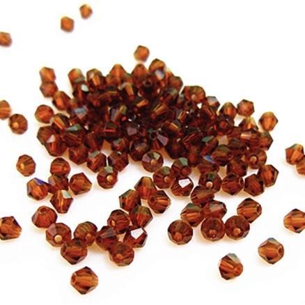 3mm Coffee Brown colour, Grade AAA Bicone Beads