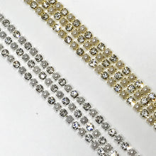 Ss6 Pearl and Rhinestone Alternating Rhinestone Metal Chain