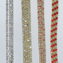 Ss6 Pearl and Rhinestone Alternating Rhinestone Metal Chain